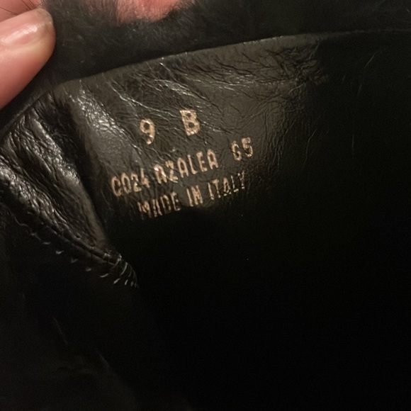 Coach Azalea Suede Tall Black Boots Fur Trim - Picture 5 of 5